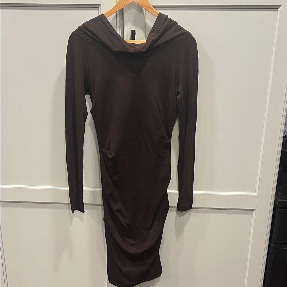 Nicole Miller Dark Brown Long Sleeve Dress